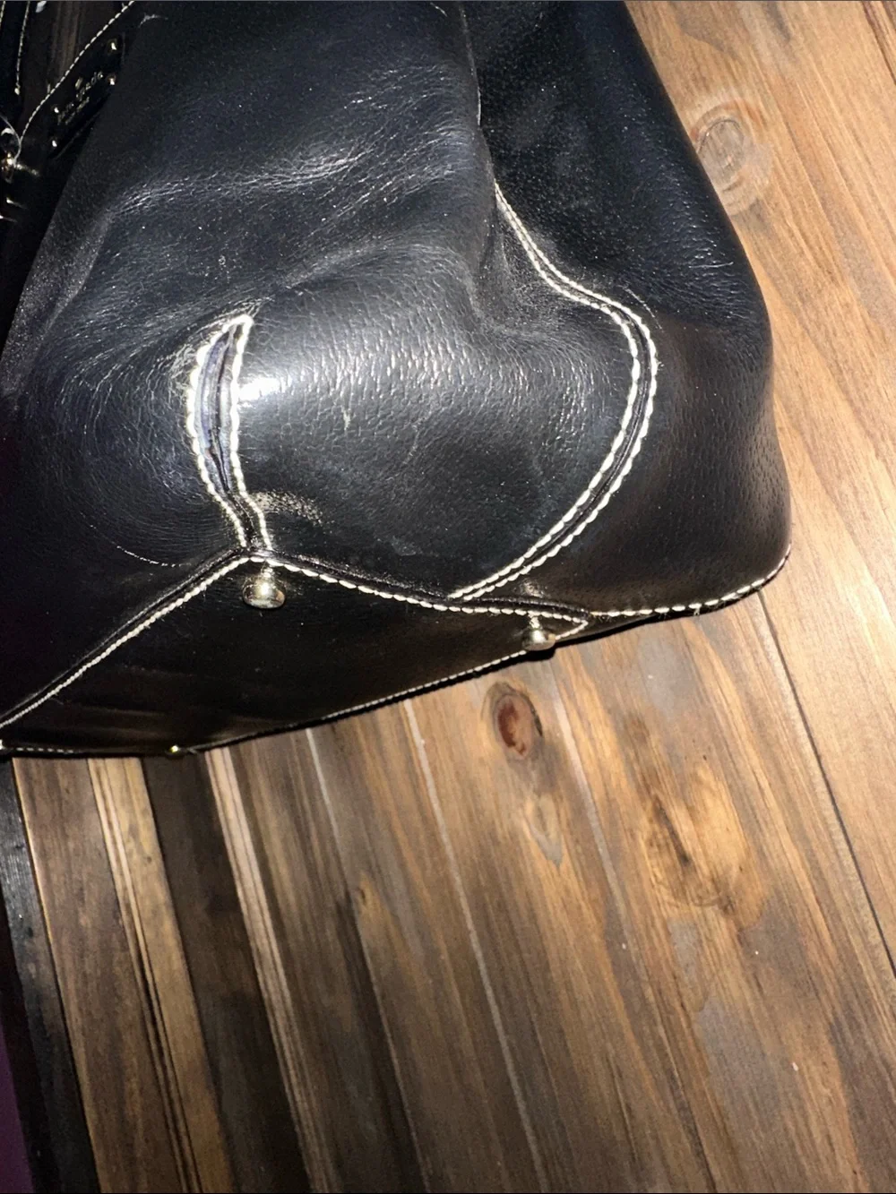 kate spade Black Pebbled Leather Tote satchel  with Top Handles